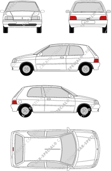 Renault Clio Hatchback, 1990–1998 (Rena_004)